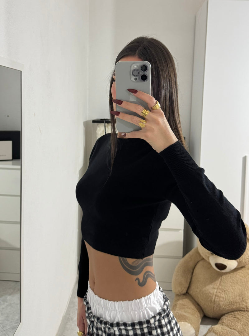 Maglia CROP COSTINE nera